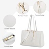 image:imageLOVEVOOK Laptop Tote Bag for WomenCanvas Work Bag Waterproof Business Teacher BagLarge Computer Handbag Purse BriefcaseOffice Gifts for WomenWhite