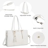 image:imageLOVEVOOK Laptop Tote Bag for WomenCanvas Work Bag Waterproof Business Teacher BagLarge Computer Handbag Purse BriefcaseOffice Gifts for WomenWhite