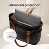image:imageLOVEVOOK Laptop Tote Bag for WomenLeather Work Computer Briefcase Bag  Large Cup Holder156 Inch Work ToteProfessional BriefcaseTeacher Commuter Shoulder BagOfficeTravelGiftBlack With Brown