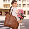 image:imageLOVEVOOK Laptop Tote Bag for WomenLeather Work Computer Briefcase Bag  Large Cup Holder156 Inch Work ToteProfessional BriefcaseTeacher Commuter Shoulder BagOfficeTravelGiftRetro Brown