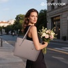 image:imageLOVEVOOK Laptop Tote Bag for WomenLeather Work Computer Briefcase Bag  Large Cup Holder156 Inch Work ToteProfessional BriefcaseTeacher Commuter Shoulder BagOfficeTravelGiftNude Color