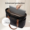 image:imageLOVEVOOK Laptop Tote Bag for WomenLeather Work Computer Briefcase Bag  Large Cup Holder156 Inch Work ToteProfessional BriefcaseTeacher Commuter Shoulder BagOfficeTravelGiftBlack With Brown