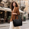 image:imageLOVEVOOK Laptop Tote Bag for WomenLeather Work Computer Briefcase Bag  Large Cup Holder156 Inch Work ToteProfessional BriefcaseTeacher Commuter Shoulder BagOfficeTravelGiftBlack