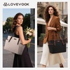 image:imageLOVEVOOK Laptop Tote Bag for WomenLeather Work Computer Briefcase Bag  Large Cup Holder156 Inch Work ToteProfessional BriefcaseTeacher Commuter Shoulder BagOfficeTravelGiftBlackbrown