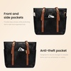 image:imageLOVEVOOK Laptop Tote Bag for WomenLeather Work Computer Briefcase Bag  Large Cup Holder156 Inch Work ToteProfessional BriefcaseTeacher Commuter Shoulder BagOfficeTravelGiftBlack With Brown