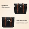 image:imageLOVEVOOK Laptop Tote Bag for WomenLeather Work Computer Briefcase Bag  Large Cup Holder156 Inch Work ToteProfessional BriefcaseTeacher Commuter Shoulder BagOfficeTravelGiftBlack With Brown