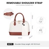 image:imageLOVEVOOK Purse for Women Crossbody Dome Satchel Handbag with Double ZipBeigebrown