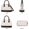 image:imageLOVEVOOK Purse for Women Crossbody Dome Satchel Handbag with Double ZipBlackBeige