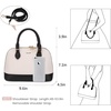 image:imageLOVEVOOK Purse for Women Crossbody Dome Satchel Handbag with Double ZipBlackBeige