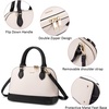 image:imageLOVEVOOK Purse for Women Crossbody Dome Satchel Handbag with Double ZipBlackBeige