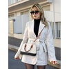 image:imageLOVEVOOK Purse for Women Crossbody Dome Satchel Handbag with Double ZipBlackBeigeBrown