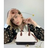 image:imageLOVEVOOK Purse for Women Crossbody Dome Satchel Handbag with Double ZipBlackBeigeBrown