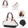 image:imageLOVEVOOK Purse for Women Crossbody Dome Satchel Handbag with Double ZipBlackBeigeBrown
