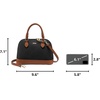 image:imageLOVEVOOK Purse for Women Crossbody Dome Satchel Handbag with Double ZipBlackBrown