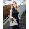 image:imageLOVEVOOK Purse for Women Crossbody Dome Satchel Handbag with Double ZipCanvasJacquard Black