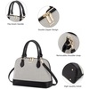image:imageLOVEVOOK Purse for Women Crossbody Dome Satchel Handbag with Double ZipCanvasJacquard Black