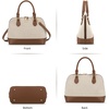 image:imageLOVEVOOK Purse for Women Crossbody Dome Satchel Handbag with Double ZipCanvasJacquard Brown