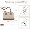 image:imageLOVEVOOK Purse for Women Crossbody Dome Satchel Handbag with Double ZipCanvasJacquard Brown
