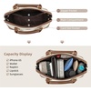 image:imageLOVEVOOK Purse for Women Crossbody Dome Satchel Handbag with Double ZipCanvasJacquard Brown