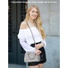 image:imageLOVEVOOK Purse for Women Crossbody Dome Satchel Handbag with Double ZipGrey