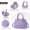 image:imageLOVEVOOK Purse for Women Crossbody Dome Satchel Handbag with Double ZipLight Purple
