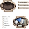 image:imageLOVEVOOK Purse for Women Crossbody Dome Satchel Handbag with Double ZipNude