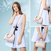 image:imageLOVEVOOK Purse for Women Crossbody Dome Satchel Handbag with Double ZipPinkBeige