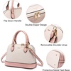 image:imageLOVEVOOK Purse for Women Crossbody Dome Satchel Handbag with Double ZipPinkBeige