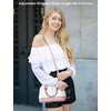 image:imageLOVEVOOK Purse for Women Crossbody Dome Satchel Handbag with Double ZipPinkBeige