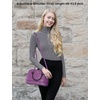 image:imageLOVEVOOK Purse for Women Crossbody Dome Satchel Handbag with Double ZipPurple