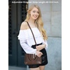 image:imageLOVEVOOK Purse for Women Crossbody Dome Satchel Handbag with Double ZipSuededark Coffee