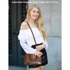 image:imageLOVEVOOK Purse for Women Crossbody Dome Satchel Handbag with Double ZipSuedetoffee Brown