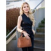 image:imageLOVEVOOK Purse for Women Crossbody Dome Satchel Handbag with Double ZipVintage Brown
