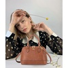 image:imageLOVEVOOK Purse for Women Crossbody Dome Satchel Handbag with Double ZipVintage Brown