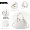image:imageLOVEVOOK Purse for Women Crossbody Dome Satchel Handbag with Double ZipWhite
