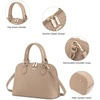 image:imageLOVEVOOK Purse for Women Crossbody Dome Satchel Handbag with Double ZipWovenApricot