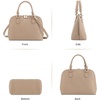 image:imageLOVEVOOK Purse for Women Crossbody Dome Satchel Handbag with Double ZipWovenApricot