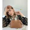 image:imageLOVEVOOK Purse for Women Crossbody Dome Satchel Handbag with Double ZipWovenBrown