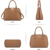 image:imageLOVEVOOK Purse for Women Crossbody Dome Satchel Handbag with Double ZipWovenBrown