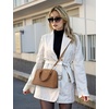 image:imageLOVEVOOK Purse for Women Crossbody Dome Satchel Handbag with Double ZipWovenBrown