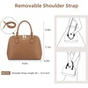image:imageLOVEVOOK Purse for Women Crossbody Dome Satchel Handbag with Double ZipWovenBrown