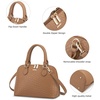 image:imageLOVEVOOK Purse for Women Crossbody Dome Satchel Handbag with Double ZipWovenBrown