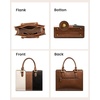 image:imageLOVEVOOK Purse for Women Vintage Leather Shoulder Handbag Small Ladies Satchel Tote Purse Top Handle Crossbody Bag for WorkBlackwhitebrown