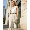 image:imageLOVEVOOK Purse for Women Vintage Leather Shoulder Handbag Small Ladies Satchel Tote Purse Top Handle Crossbody Bag for WorkOlive Greenlight Greenbeige