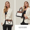 image:imageLOVEVOOK Purses and Handbags for Women Tote Shoulder Bag Satchel Purse and PU Leather Top Handle for ladiesBlackwhitebrown