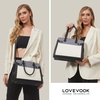 image:imageLOVEVOOK Purses and Handbags for Women Tote Shoulder Bag Satchel Purse and PU Leather Top Handle for ladiesBlackwhitegrey