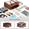 image:imageLOVEVOOK Purses and Handbags for Women Tote Shoulder Bag Satchel Purse and PU Leather Top Handle for ladiesBrownwhite