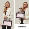 image:imageLOVEVOOK Purses and Handbags for Women Tote Shoulder Bag Satchel Purse and PU Leather Top Handle for ladiesCoffeelight Purplepinkish Whites
