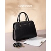 image:imageLOVEVOOK Purses and Handbags for Women VintageStyle Leather Top Handle Shoulder Bag Satchel Tote Crossbody Purse for LadiesBlack