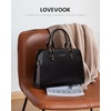 image:imageLOVEVOOK Purses and Handbags for Women VintageStyle Leather Top Handle Shoulder Bag Satchel Tote Crossbody Purse for LadiesBlack